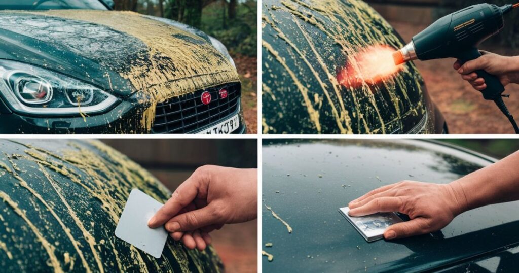 how to remove hardened tree sap from car windshield